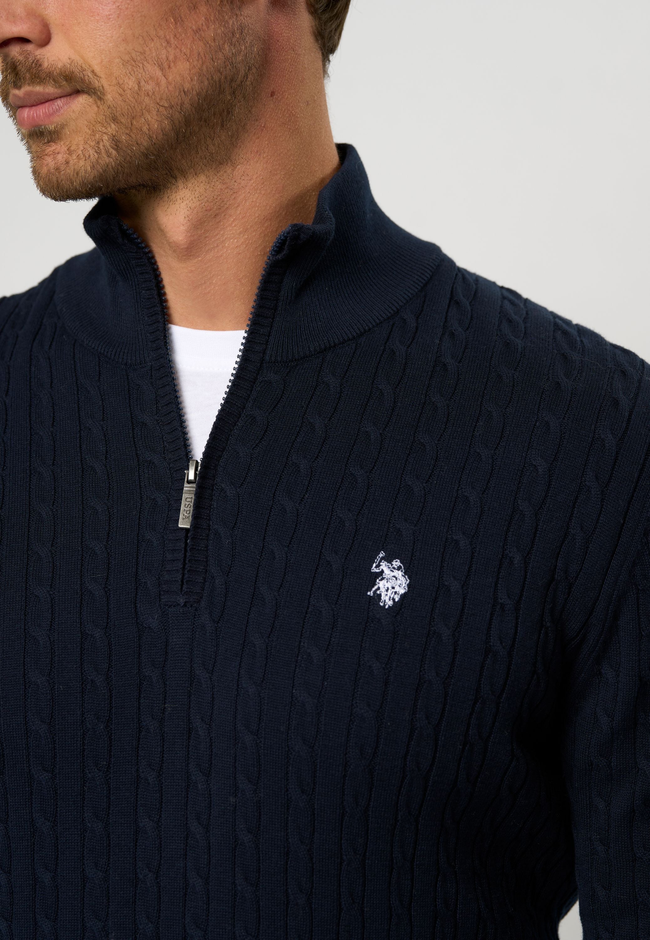 UMRomeo Half-zip Cable Knit